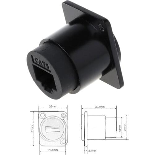 D-type Module RJ45 Socket Cable Female Signal Connector Cat6 Panel Mount Network Ethernet Extension Interface Adapter High Quali
