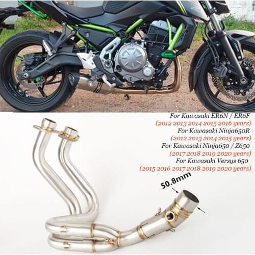 Motorcycle Slip Modified Exhaust Muffler Front Middle Connection Connecting Tube For Kawasaki er6n Versys 650 z650 ninja 650