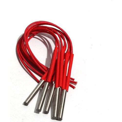 5pcs/lot 200W Heating Element Mould Wired Cartridge Heater 110V/220V/380V Single End Heating Cartridge 6*120/125/128/130/135mm