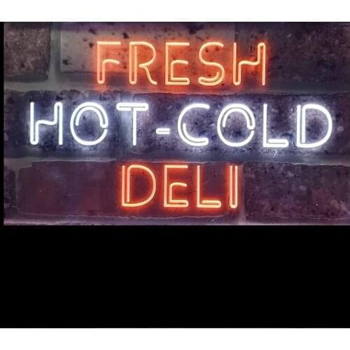 Neon Sign For Fresh Hot Cold Deli Food Real Glass Tubes Hotel Recreational Beer Bar Room Decor advertise Tattoo LOGO Handmade