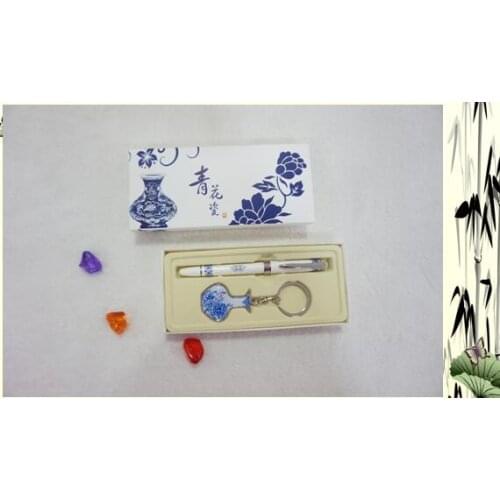New! Hotting !Customized Business Gift Set Blue and White Porcelain Set