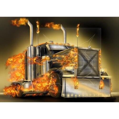 Full Square/Round drill diamond Painting Burning truck 5D DIY diamond embroidery mosaic Decoration painting ZZ466