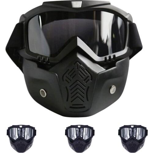 Detachable Motorcycle Face Mask Goggles Modular Mask Motorbike Open Face Goggle Half Helmet Vintage Helmets Glasses