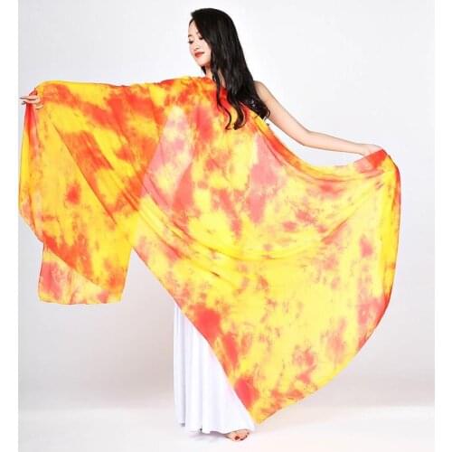 Customize Tie dye Silk Scarf Veil For Belly Dance Professional Stage Bellydance Accessories Prop
