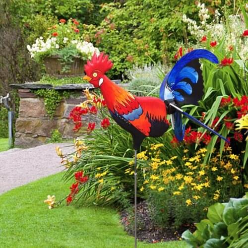 Rooster Silhouettes Rooster Wind Spinner Garden Art Home Furnishing Articles Artwork Home Garden Farmhouse Decoration Dropship