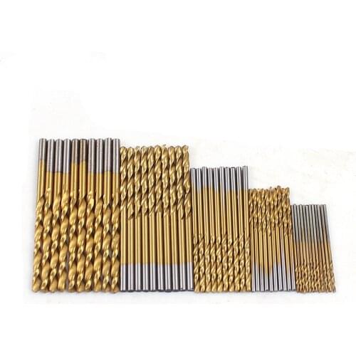 New Drill Bits 50Pcs/Set For Metal Twist Drill Bit Metal Set 1/1.5/2/2.5/3mm HSS High Carbon Steel Wood Drills Power Tool