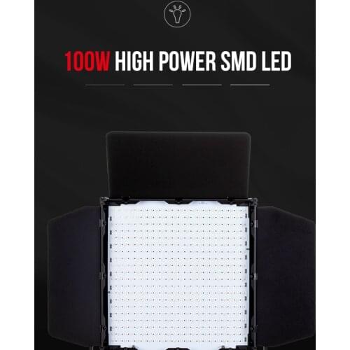 Tolifo GK-J-100WAB LED Studio Light Panel Rechargeable Super Bright with Barndoors and U-mount CRI 95+ 400 Pcs LED lamp