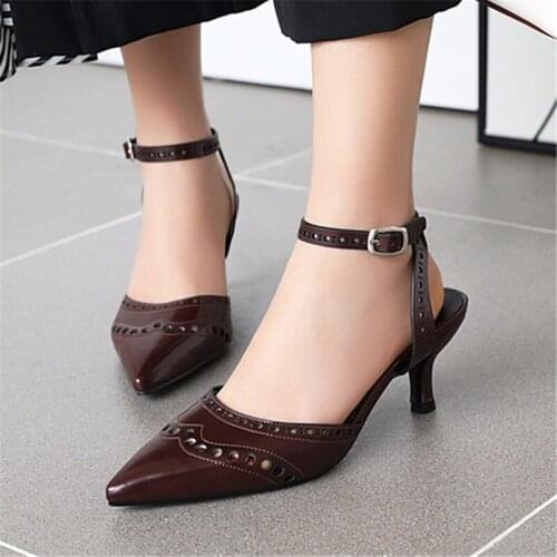 Sexy Pointed toe Pearl High heels shoes Female Fashion hollow with Sandals Paillette of the Thin Breathable shoes Women Pumps