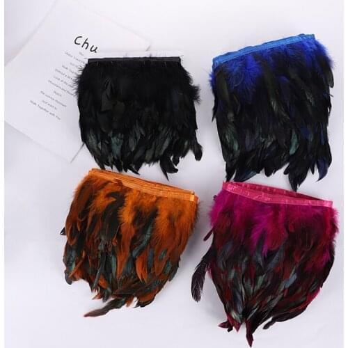 10m natural Rooster feather dress decoration pure hand DIY ribbon sewing handicraft wholesale customization