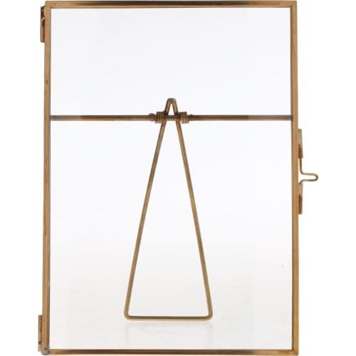 Vintage Metal & Glass Freestanding Photo Display Picture Frame Portrait Holder Tabletop Home Decoration Novelty Gift