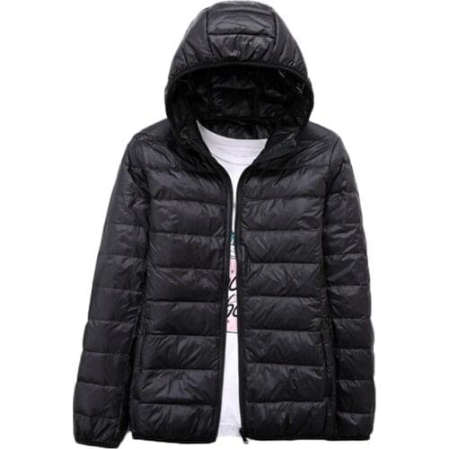 WSYORE Plus Size Down Jacket White Women Ultra Light Jacket Hooded Long-sleeve Autumn Winter Women Duck Down Jackets Coats NS587