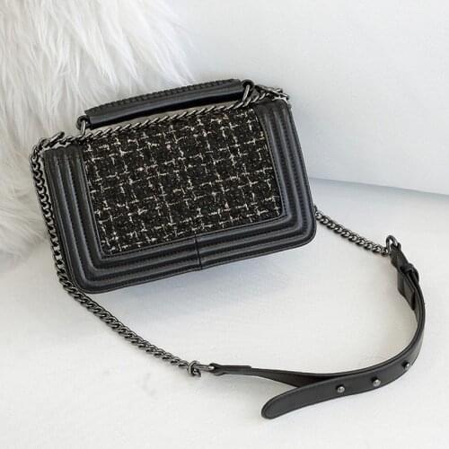 Handbag Leather Sac Women a Main Single Shoulder Bags Luxury Designer Handbags Diamond Lattice Handbags Chain Brands Tweed Bag