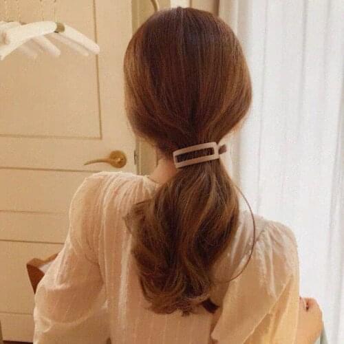 Hollow fashion back head ponytail hairpin horizontal clip out all-match Korean frosted twist clip hairpin clip headdress female