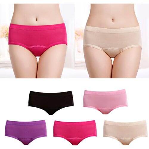 Women Menstrual Panties Leak Proof Physiological pants bamboo fiber Breathable Underwear Female Middle waist Seamless Briefs