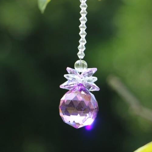 1PCS Purple Crystal Suncatcher Prisms Hanging Ball Pendant Rainbow Maker Wedding Decoratin Home Decor