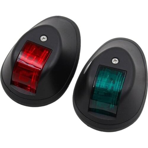 2Pcs Marine Boat Yacht Black Housing Sidelight 12V / 24V Navigation Light