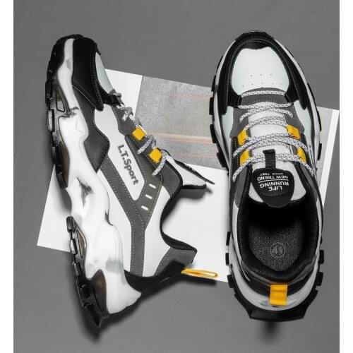 2020 Brand PU Running Shoes Men TPR Platform Sport Shoes Zapatillas Hombre Cushioning Chunky Sneakers For Jogging Autumn Winter