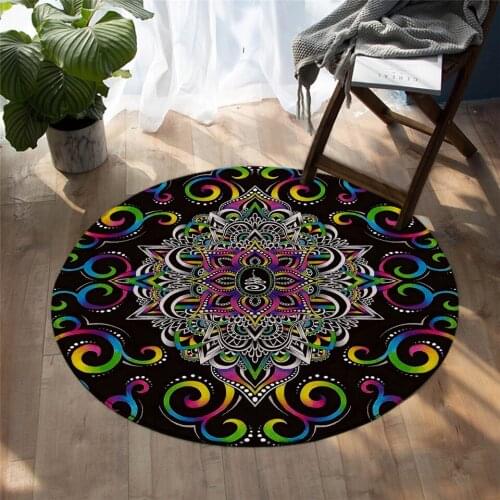 2020 Fashion Trippy Alien by Brizbazaar Floor Mat Watercolor Non-slip Round Carpet The Third Eye Bedroom Area Rugs Round Carpet
