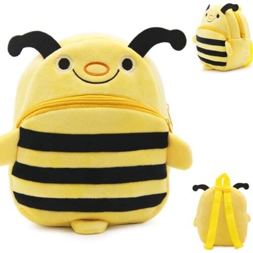 6Pcs/Lot Little Bee Plush Backpack For Cute Kawaii Baby Kids Bag Gift