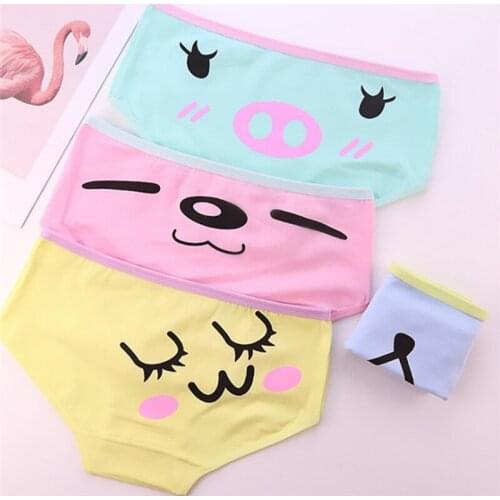 7 Pcs Cotton Underwear for Girls 2019 New Children Soft Panties Teenages Candy Color Briefs TWY-A-4-7P