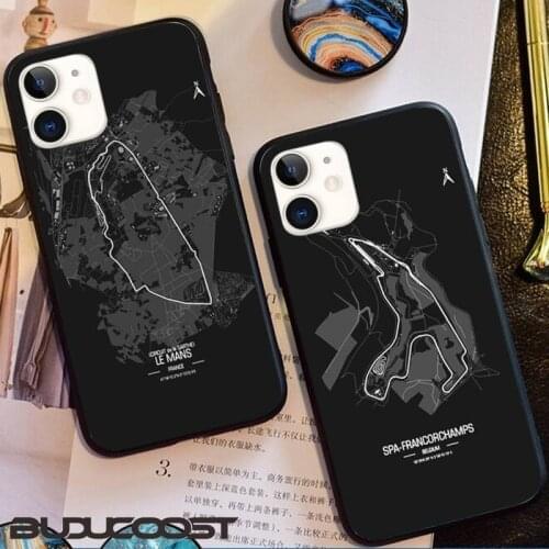 Formula1 Racing Circuits Black White Phone Case For Iphone 11 Pro 11 Pro Max X XS XR XS MAX 8plus 7 6splus 5s Se 7plus SE Case