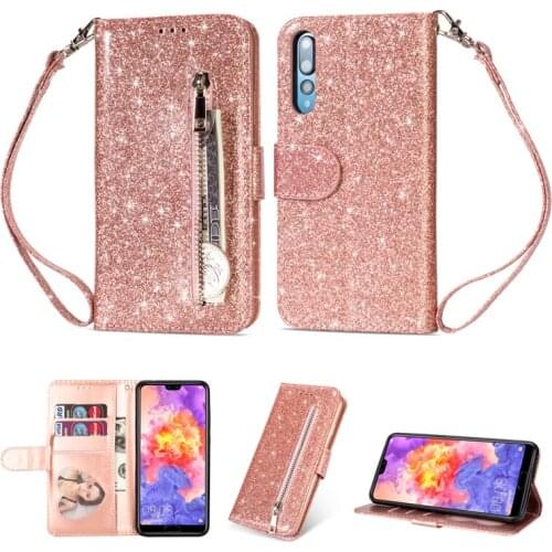 For Huawei P20 Lite Case Wallet Bling Glitter Flip Cover For Huawei Mate 10 Lite Pro P20 Pro Mate 20 Lite Capa With Card Slot