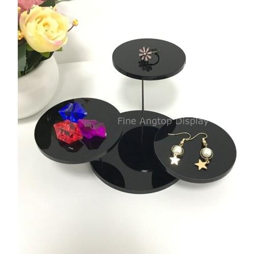 Black Acrylic Jewellery Display Rack Holder Riser Set Ring Stand Jewelry Beads Showcase Storage Shelf