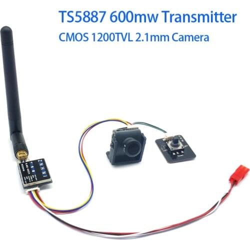 Ready to use 5.8G 40CH VTX 600mw fpv transmitter with 2.1mm CMOS 1200TVL fpv Camera for RC playing Drone RC Car