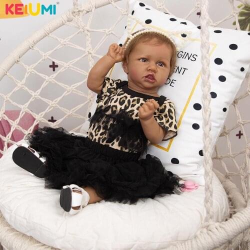 KEIUMI 57CM Reborn Baby Dolls Full Silicone Body Baby Kid Rebornbabie For 2020 New Chirldrens day Present
