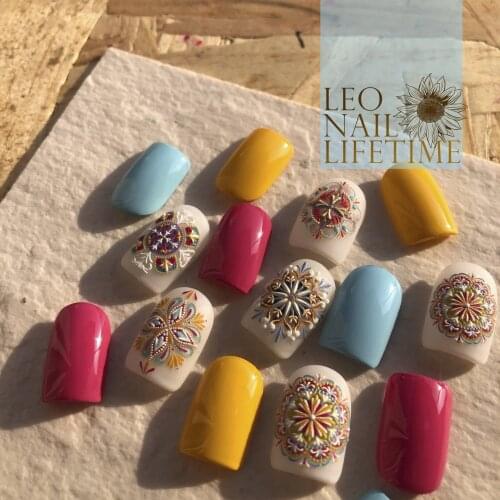 L01 Relief Master Cooperation Model Japanese Soft Color Nail Art Sticker Adhesive Nail Sticker Bohemia
