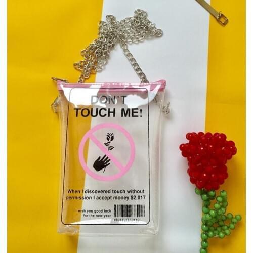 M554 2017 Summer Women Messenger Bag Transparent Like A Breath Of Fresh Air Cute Print Chain Bag Mini Bag