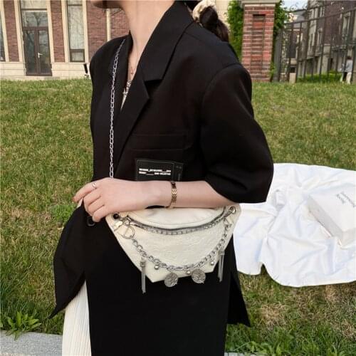 Fashion Women Cartoon Embossing PU Leather Chain Shoulder Crossbody Bag Casual Ladies Pure Color Small Handbags Purse