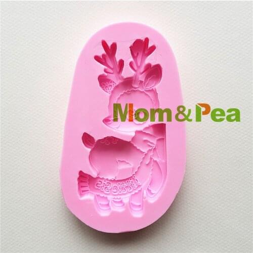 Mom&Pea MPA1764 Little Deer Shaped Silicone Mold Cake Decoration Fondant Cake 3D Mold Food Grade