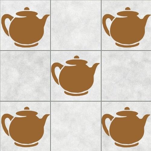 Tea Pot Tile Stickers Bathroom Wall Art Decor Decal Kitchen Vinyl Coffee Tea Wall Sticker Various Colours & Sizes
