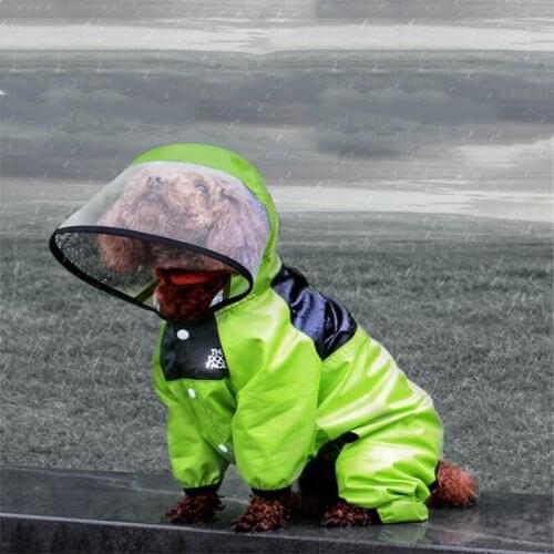 Large Dog Clothes Raincoat Waterproof Dog Suits Dot Rain Cape Pet Clothing For Big Dogs Hooded Jacket Poncho Pet Rain Coat