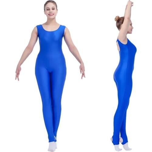 Retail Wholesale Silver,Black Nylon/Lycra Ankle-Length Tank Dance Gymnastics Unitards for Ladies and Girls
