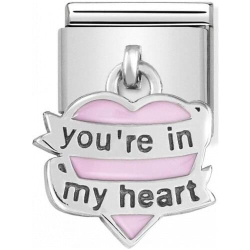 Nomination NM331805-06 Dangle Pink Heart Bracelet Charm