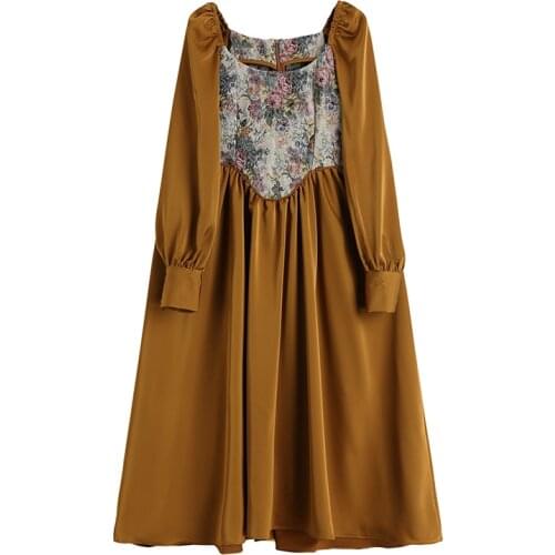 Silk Luxurious Embroidery Pastel Retro Korean Dress Women Elegant Harajuku Vacation Spring Fall New Style Vestidos Women Clothes