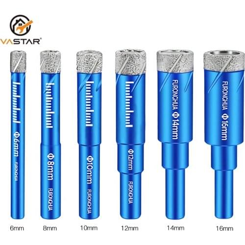 1pc Drill Bit 6 - 16 mm Durable Diamond Coated Core Drill Bit Dry Drilling for Glass Marble Granite Quartz Porcelain Ceramics