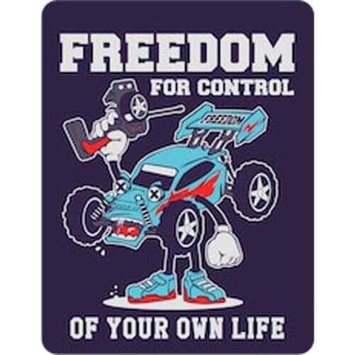 Freedom remote control car humor of your own life sticker decal