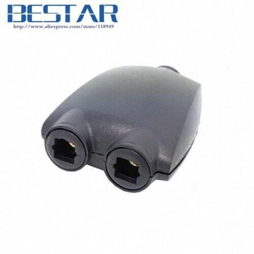 Toslink Digital Optical SPDIF Audio 1 input to 2 output Splitter Adaptor Adapter Black