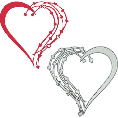 Hollow Out Heart Shape Heart Cutting Dies Large Size Metal Paper Cutter For Photo Album Decorating Scrapbooking Craft Stuff