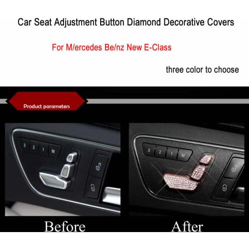 High quality stereo Three colors Car Seat Adjustment Button Diamond Decorative Covers for M/ercedes Be/nz New E-Class