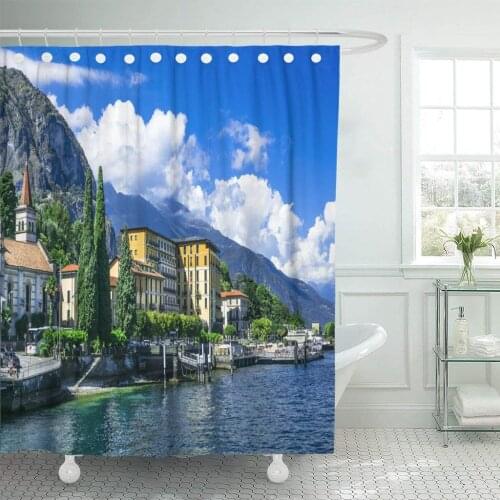 Lake Scenic Landscapes of Lago Di Como Cadenabbia Italy Shower Curtain Waterproof Polyester Fabric 60 x 72 Inches with Hooks