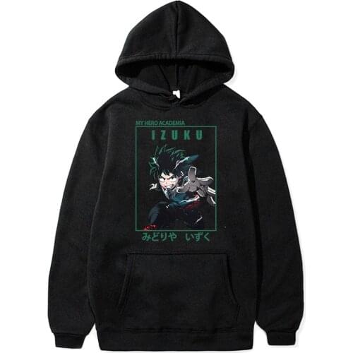 Japan Anime My Hero Academia Letter Print Female Hoodie Harajuku Comfortable Hoody 2021 Hooded Hip Hop Fleece Woman Hoodies