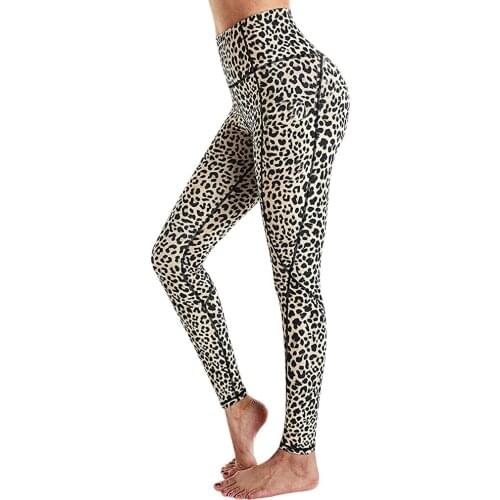 Women Yoga Pants Pockets Leopard Print High Waist Workout Leggings Running Pants sports wear for women gym sportswear fashion