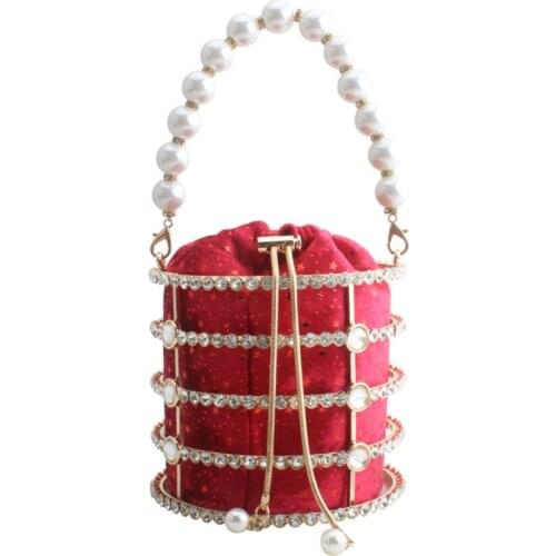 Women red black Purses Box Handbags pearl beaded handbag Shoulder Bags Cross body Messenger cross body Bag gift shoulder bags