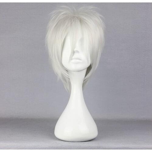 Sakata Gintoki Cosplay Headwear- Gintama Hair Sakata Gintoki Cosplay White Men Gintama Cosplay Hair Party Hair