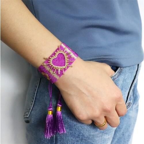 ZHONGVI Miyuki Heart Bracelet Handmade Friends Gift Bracelets For Women Jewelry 3D Summer Beach Jewellery Wrap Pulseras Femme