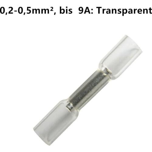 10PCS White 24-26AWG Heat Shrink Terminal Insulated Butt Electrical Splice Wire Connectors Cable Crimp Terminal Connector